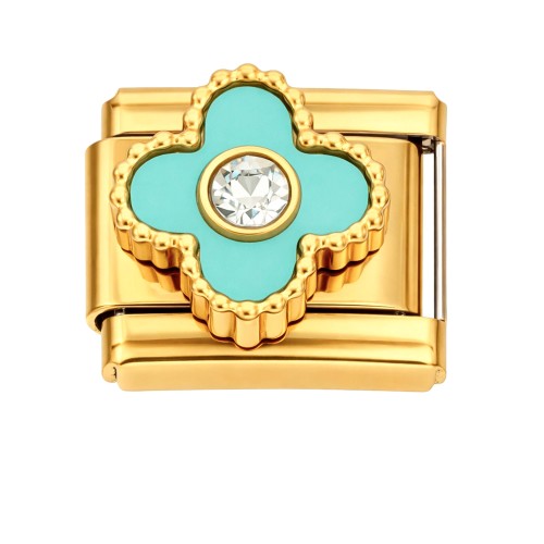 CHARMS MODUŁ OGNIWKO DO BRANSOLETKI MODUŁOWEJ TURKUSOWA KONICZYNKA