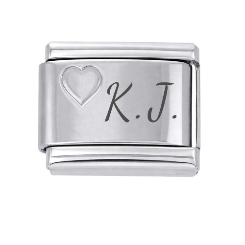 CHARMS MODUŁ OGNIWKO DO BRANSOLETKI MODUŁOWEJ SREBRNY GRAWER INICJAŁÓW 