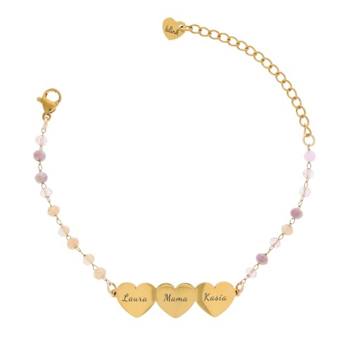 BRANSOLETKA DLA MAMY Z IMIONAMI DZIECI SERCA PERSONALIZOWANA