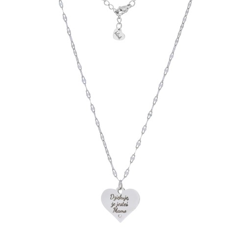 SREBRNY NASZYJNIK DLA MAMY SERCE DZIĘKUJĘ ŻE JESTEŚ MAMO PREZENT DLA MAMY GRAWER