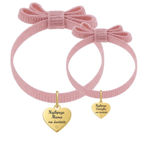 Zestaw bransoletek mama i córka prezent serce