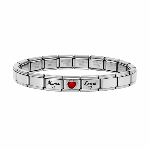 BRANSOLETKA WŁOSKA MODUŁOWA DLA MAMY Z GRAWEREM PERSONALIZOWANA Z IMIONAMI