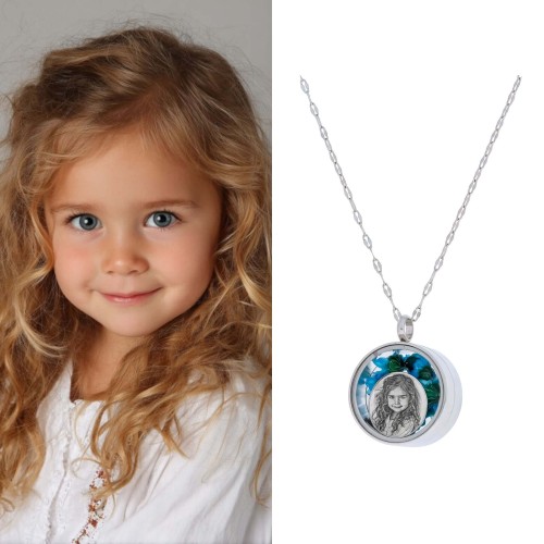 SREBRNY NASZYJNIK SEKRETNIK Z GRAWEREM I KWIATAMI PERSONALIZOWANY PREZENT DLA MAMY