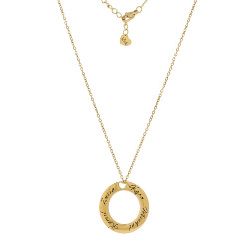 Personalizowany naszyjnik z imionami wokół zawieszki