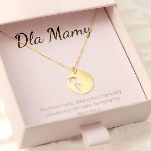 NASZYJNIK MEDALION DZIEWCZYNKA Z IMIENIEM SREBRO 925 POZŁACANE PERSONALIZOWANY NASZYJNIK DLA MAMY