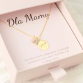 Naszyjnik dla mamy mama z grawerem imion dzieci srebro 925 z kamieniami kwarc i akwamaryn personalizowany prezent