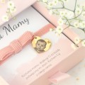 Różowa bransoletka serce ze zdjęciem prezent dla mamy personalizowany