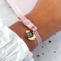 Różowa bransoletka serce ze zdjęciem prezent dla mamy personalizowany