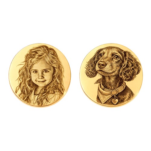 ZŁOTA BLASZKA DO SEKRETNIKÓW DWUSTRONNY GRAWER ZDJĘCIA W TECHNICE MONEY PRINT DUŻA