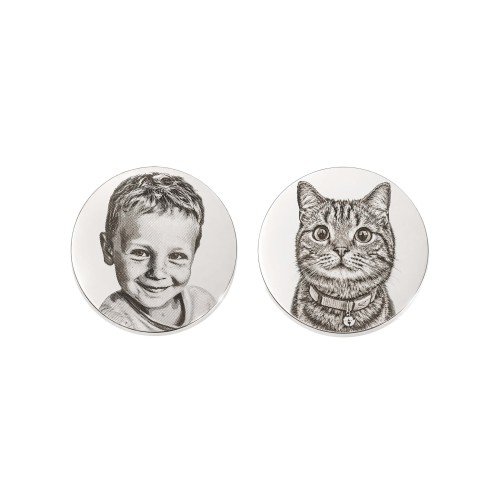 SREBRNA BLASZKA DO SEKRETNIKÓW DWUSTRONNY GRAWER ZDJĘCIA W TECHNICE MONEY PRINT MAŁA 