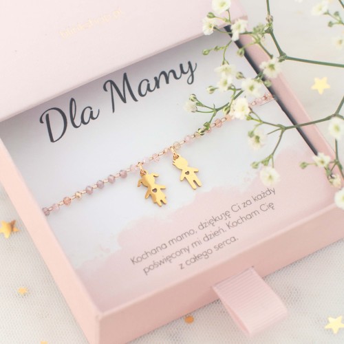 BRANSOLETKA DLA MAMY Z ZAWIESZKAMI DZIECI PERSONALIZOWANA BIŻUTERIA NA PREZENT