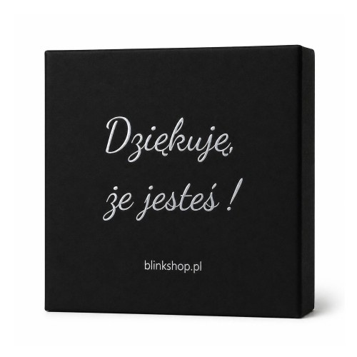 PUDEŁKO PREZENTOWE CZARNE SREBRNE TŁOCZENIE DZIĘKUJĘ ŻĘ JESTEŚ