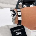Bransoletka skórzana dla taty z grawerem – personalizowana, kolor czarny, skóra naturalna