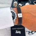 Bransoletka skórzana dla taty z grawerem – personalizowana, kolor czarny, skóra naturalna