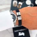 Męska bransoletka z tygrysiego oka ze stali chirurgicznej z personalizowanym grawerem na prezent