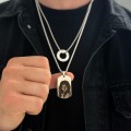 naszyjnik męski nieśmiertelnik grawer ze zdjęcia dziecka medalion z portretem prezent dla taty ze stali chirurgicznej