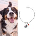 Bransoletka personalizowana z grawerem psa i czerwonym charms
