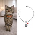 Bransoletka posrebrzana z personalizowanym grawerem pupila i czerwonym charms