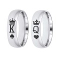 Komplet pierścionków dla par king & queen – srebrna stal chirurgiczna 316l
