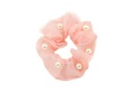 GUMKA DO WŁOSÓW SCRUNCHIE TIULOWA PEREŁKI RÓŻOWA