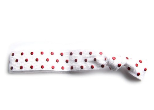 gumka twistband czerwone grochy