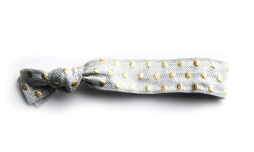 gumka twistband złote grochy