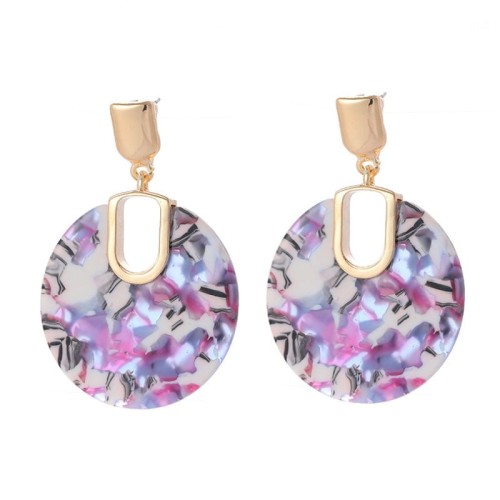 KOLCZYKI MARMURKOWE KOŁA WIELOKOLOROWE