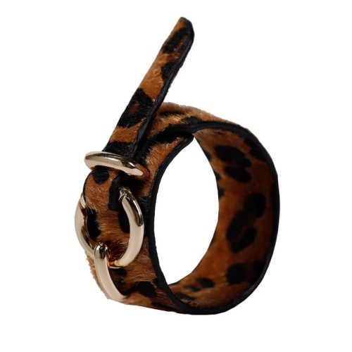 BRANSOLETKA ANIMAL PRINT CĘTKI CIEMNE KÓŁKO