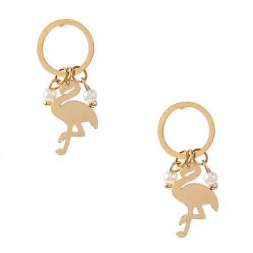 KOLCZYKI KOŁA PRZY UCHU ZAWIESZKI FLAMING ZŁOTE