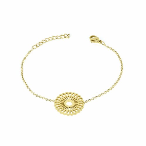 BRANSOLETKA STAL ZŁOTA  ROZETKA