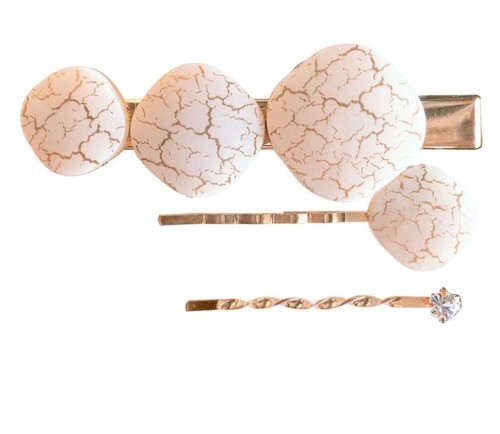 KOMPLET SPINEK ZŁOTE MARMUR