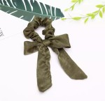 GUMKA DO WŁOSÓW KOKARDKA MATERIAŁ KHAKI