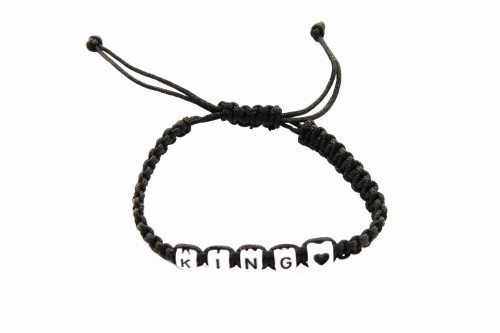 BRANSOLETKA KING CZARNA  SZNUREK  