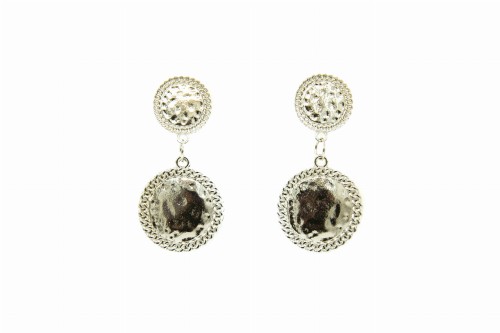 KOLCZYKI  SREBRNE KOŁA KÓŁKA PEŁNE PODWÓJNE 