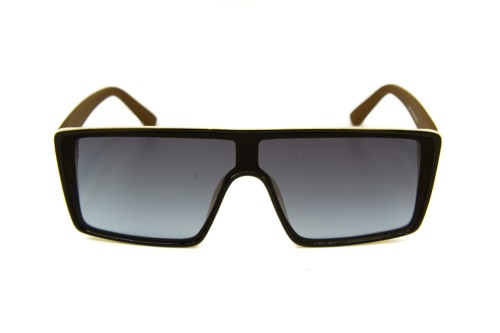 OKULARY PRZECIWSŁONECZNE BRĄZOWO KREMOWE  PROSTOKĄTNE  