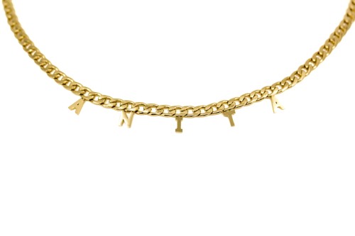 NASZYJNIK STAL ZŁOTY ŁAŃCUCH CHOKER LITERKI IMIĘ ANITA.JPG
