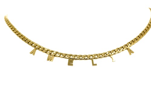 NASZYJNIK STAL ZŁOTY ŁAŃCUCH CHOKER LITERKI IMIĘ AMELIA.JPG